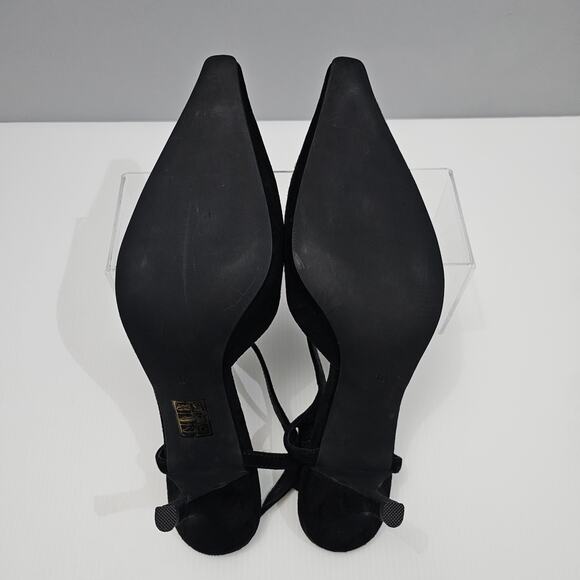 NEW Jeffrey Campbell Petit Pumps Womens 10 Black Suede Kitten Heel Pointed Toe - Picture 11 of 13